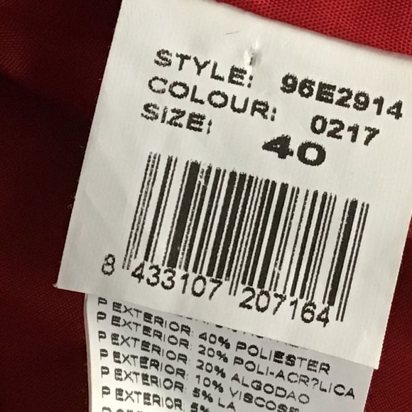 DESIGUAL Embroidered Long Sleeve Patterned Cotton/Wool Blend Coat - Picture 14 of 15